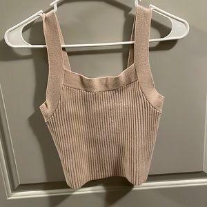 Abercrombie Ribbed Tan Sweater Tank Top